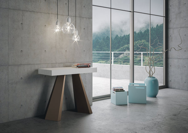 Consolle Allungabile 90-196x40x77 cm in Nobilitato Bianco sconto