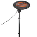 Lampada Riscaldante a Basso Consumo Radiatore per Esterni 2000W Nero 180-210 cm 