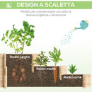 Orto Rialzato 3 Livelli 93x93x35 cm per Verdure Fiori e Piante in Legno