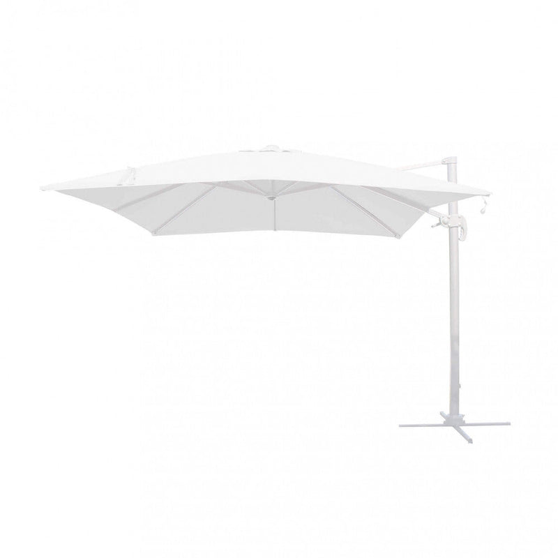 Ombrellone da Giardino con Led Pitagora 3x3 m in Alluminio Bianco Telo Bianco