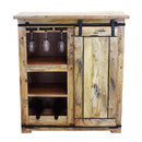 Mobile Cantinetta Portabottiglie 1 Anta 2 Ripiani e Cassetti 90x45x100 h cm in Legno