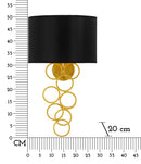 Lampada da Muro Rich 30x20x50 cm in Ferro e Tessuto Oro e Nero      