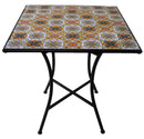 Tavolo da Giardino Quadrato in Ferro Top Mosaico Soriani Ravello