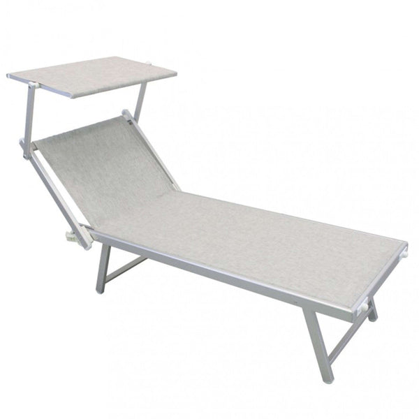 Bain de soleil de jardin Bari 181x61x38 h cm en aluminium gris online