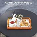 Tavolino da Giardino Rotondo in Stile Industriale Ø70x42 cm in Metallo Nero  