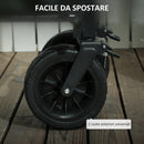 Carrello da Giardino 125x48x78-102 cm da 95L Pieghevole in Acciaio e Poliestere Verde 