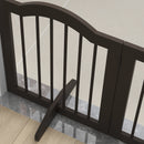 Cancelletto per Cani Pieghevole a 3 Sezioni 154,5x29,5x61 cm in Legno Caffè  