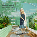 Serra a Tunnel 594x300x200 cm con 3 Porte Avvolgibili e 6 Finestre in Acciaio Zincato e PE Verde  