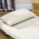 Poltrona Letto Singolo Reclinabile 72x78x79 cm con Cuscino in Tessuto Effetto Lino Beige 