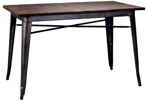 sconto Table rectangulaire en métal avec plateau en bois brun Bristol