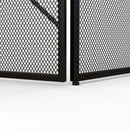 Parascintille con Antine 135x1,2x85 cm Pieghevole a 3 Pannelli Design Geometrico in Acciaio Nero