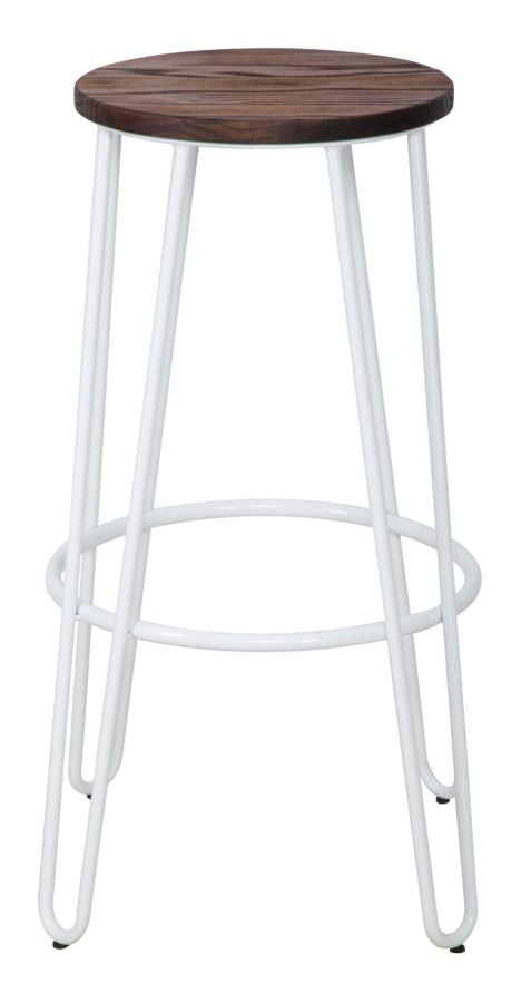 sconto Set 2 Tabourets Ø39x76 cm Detroit en Bois et Fer Blanc