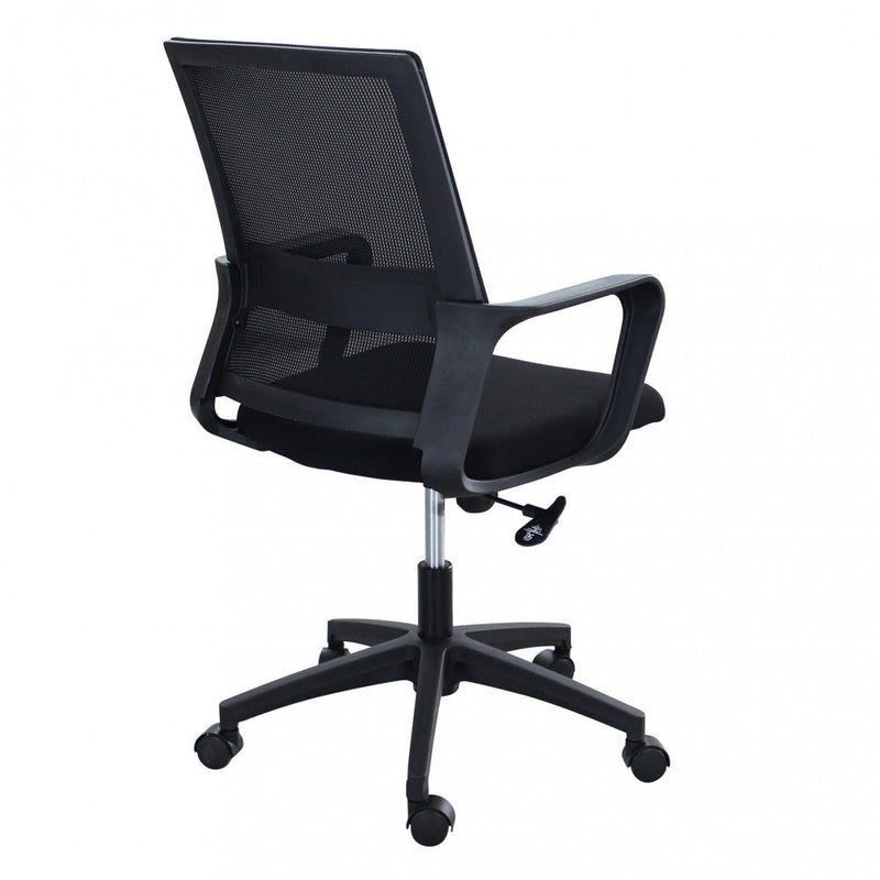 Poltrona da Ufficio Mollie 60x58x111/121 h cm in Poliuretano Nero