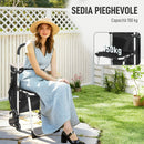 Carrello della Spesa 46x59.5x97 cm con Borsa da 40L Impermeabile e Sedile in Alluminio Nero e Argento      