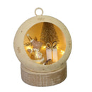 Renna metallo led dentro pallina oro cm Ø11xh15