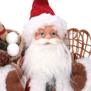 Puntale tessuto Babbo Natale verde e rosso cm Ø22xh30