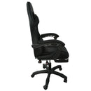 Sedia da Gaming Ergonomica con Poggiapiedi e Cuscini in PVC Nero      