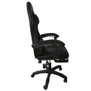 Sedia da Gaming Ergonomica con Poggiapiedi e Cuscini in PVC Nero