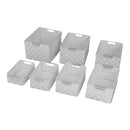 Set 7 Cassetti in poliestere con manici in metallo bianco 