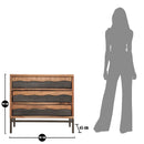 Comò Yellowstone 88x45x80 cm in Legno di Acacia e in Ferro Marrone e Nero