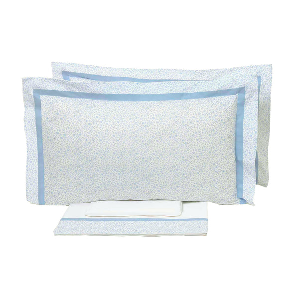 Ensemble de draps doubles dessus et dessous et taies d'oreiller avec imprimé Garrini Emily Light Blue online