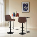 Set 2 Sgabelli 50x44x58/78 cm in Similpelle Base Nera Moka