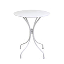 Tavolino da Giardino in Ferro Tondo Ø60x71cm Old Bianco