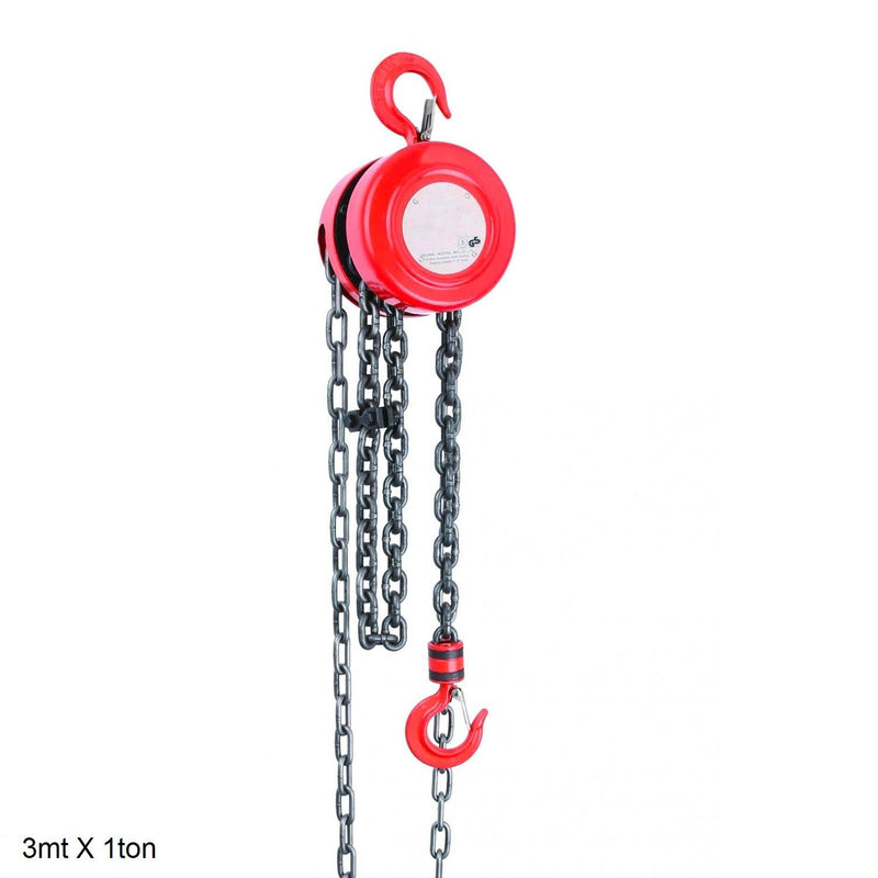 Argano a catena manuale 3 mt 1 ton paranco sollevatore con gancio frizionato
