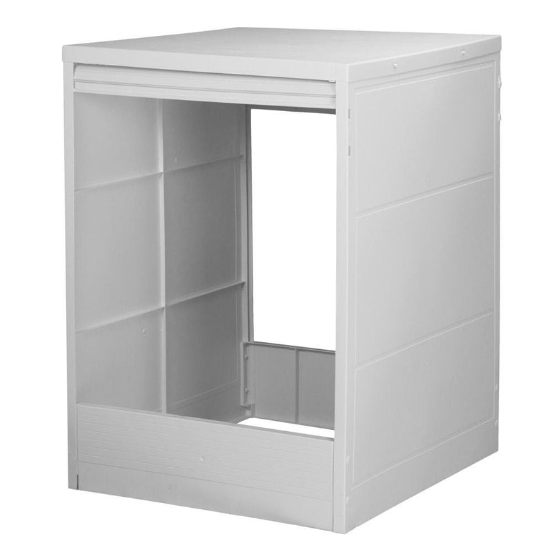 Coprilavatrice da Esterno 64,5x67,5x90,5 cm in Resina con Serranda Bianco