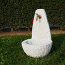Fontana da Giardino Senza Rubinetto in Cemento Granulato di Marmo Cuneo Bianco/Nero