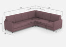 Divano Angolare 6 Posti 281x221x85 cm Karay in Tessuto Prugna