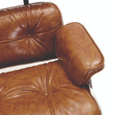 Poltrona in Similpelle con Pouf 88x83H86 cm Marrone