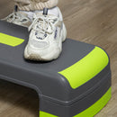 Step Fitness per Aerobica 78x28xh10-15-20 cm Altezza Regolabile in Plastica Verde e Grigio 