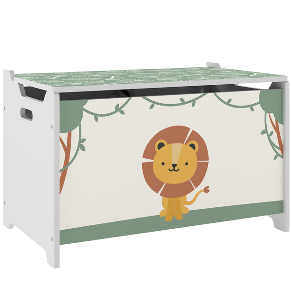 sconto Baule Portagiochi per Bambini 60x37x39 cm con Coperchio in MDF Verde