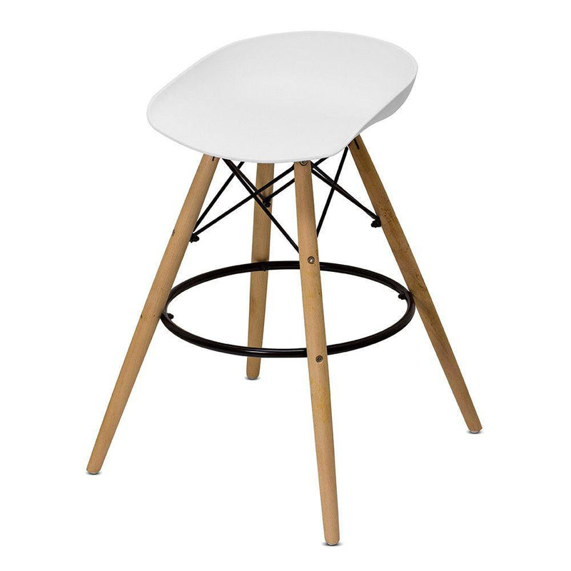 Set 2 Sgabelli da Cucina 43x42x77 cm Gambe in Legno Alfred Bianchi