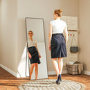 Specchio da Terra Moderno 40x4x150 cm Design Autoportante o da Parete a Figura Intera Nero  