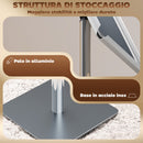 Espositore per Poster A3 Altezza e Inclinazione Regolabili Acciaio e Alluminio Argento   