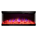 Camino Elettrico da Incasso 66x166x44 cm Effetto Fiamma 1500W Haiti 60 Nero