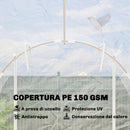 Serra a Tunnel 2x3x2 m con Porte Avvolgibili Telaio in Acciaio e Copertura in PE Anti-UV Trasparente      