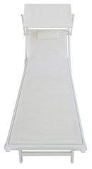 Lettino Prendisole da Giardino 185x61x39,5 cm Telaio in Alluminio Bianco e Textilene Grigio