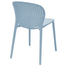 Set 4 Sedie da Giardino 56x47,5x79,5 cm Lolly Azzurre