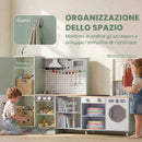 Cucina per Bambini 3-8 Anni 160x32x97,5 cm con Piano Girevole Fornelli Luci e Suoni Forno e Microonde in MDF e Legno di Pino Verde Chiaro      