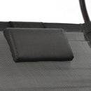Dondolo da Giardino Rocking Lounge Duo S 197x140x176 cm con Parasole in Textilene Beige e Nero      