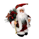 Babbo natale in tessuto bordeaux con musica e movimento cm xh35,5