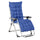 Transat rembourré inclinable pliant 90x65x110 cm en métal et polyester bleu