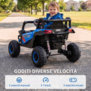 Macchina Elettrica per Bambini UTV 12V con Cintura Telecomando Sospensioni USB 3-7 km/h Blu      