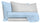 Lot de Draps Haut et Bas et Taies d'Oreiller Double Face Bleu Clair / Gris Clair Différentes Tailles