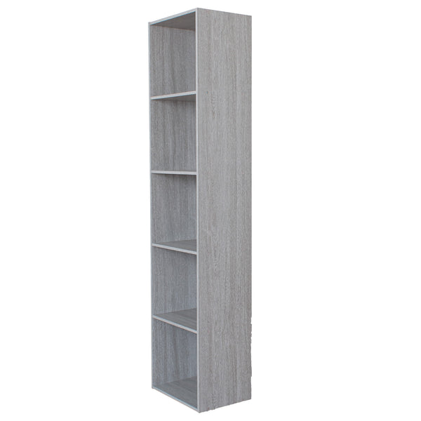 sconto Bibliothèque 5 étagères 40x30x172 cm en bois de chêne gris