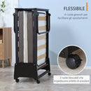 Brandina Pieghevole con Materasso H10 cm 80x200 cm Struttura in Acciaio con Ruote e Doghe