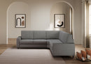 Divano Angolare 5 Posti 226x226x85 cm Sakar in Tessuto Grigio